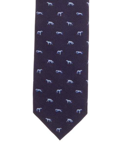 Stefano Ricci Silk Dog Tie blue