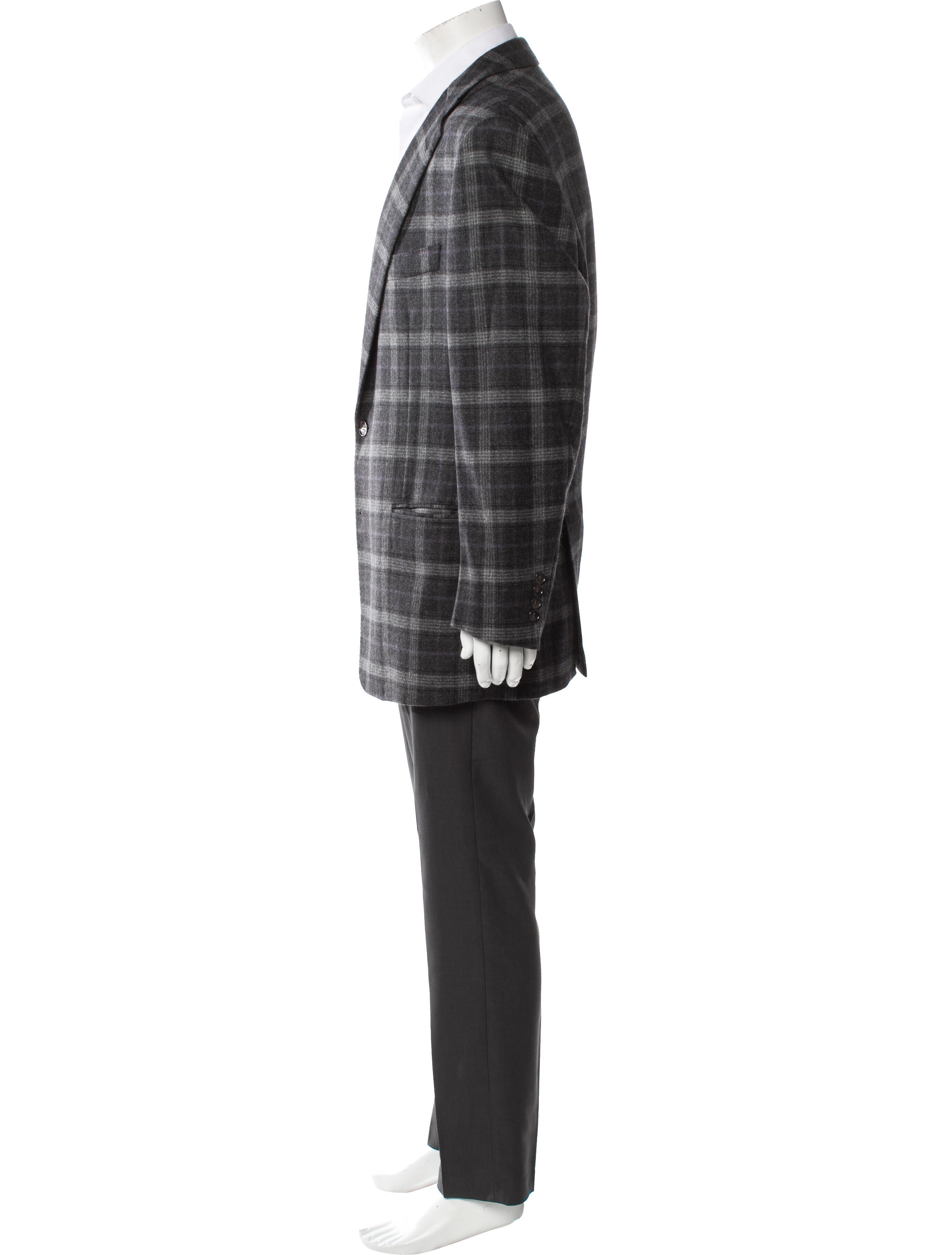 Stefano Ricci Cashmere Plaid Print Blazer