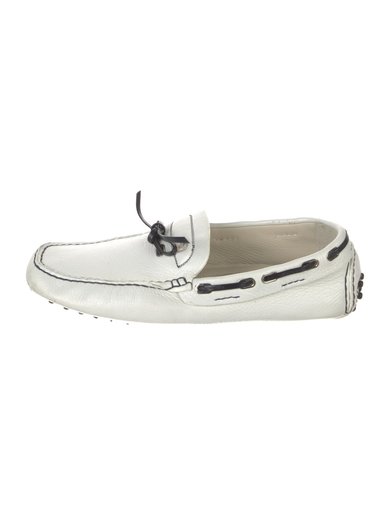 Stefano Ricci Leather Whipstitch Trim Moccasins