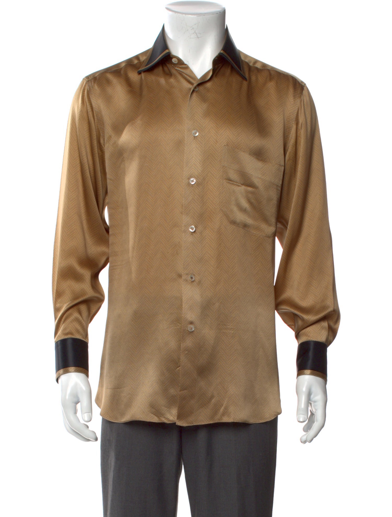 Stefano Ricci Silk Long Sleeve Dress Shirt