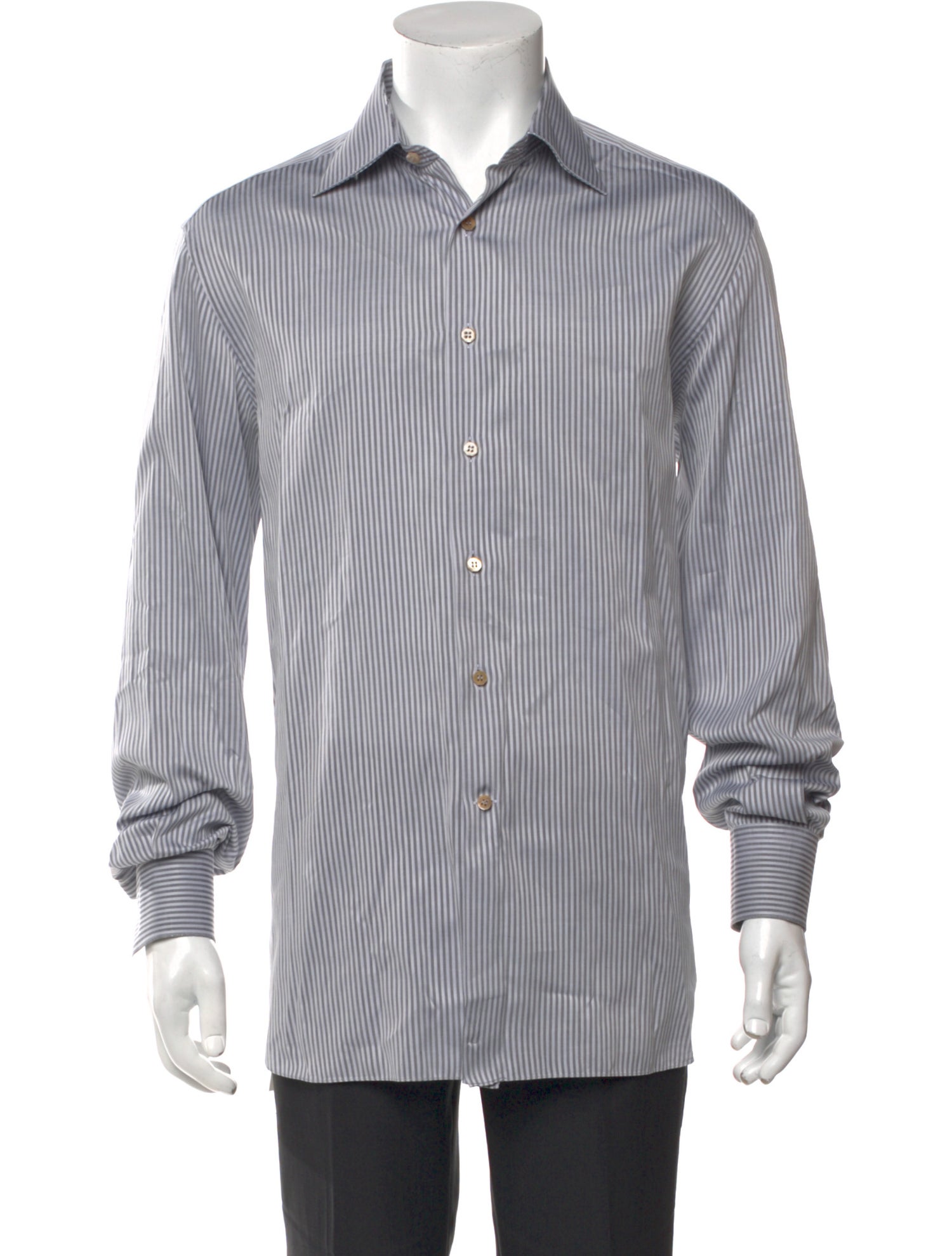 Stefano Ricci Striped Long Sleeve Dress Shirt