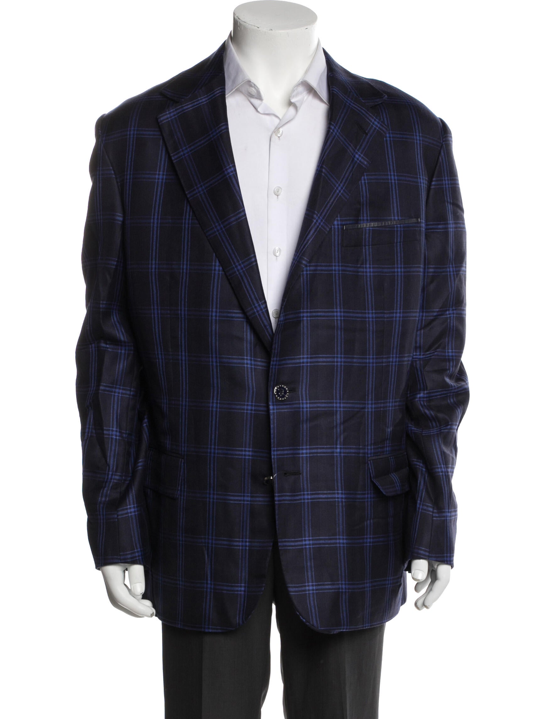 Stefano Ricci Cashmere Plaid Print Blazer