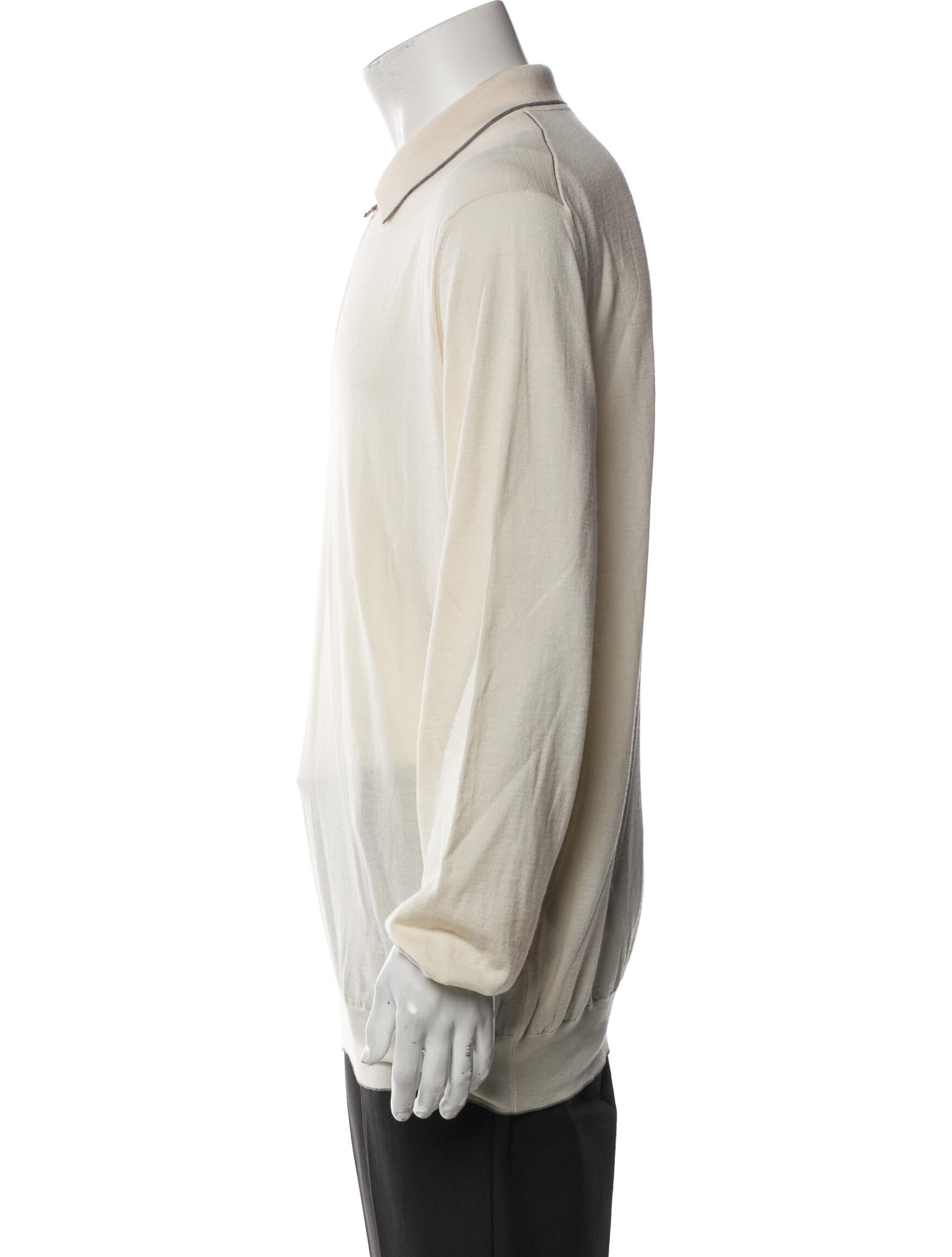Stefano Ricci Wool Mock Neck Polo Sweater