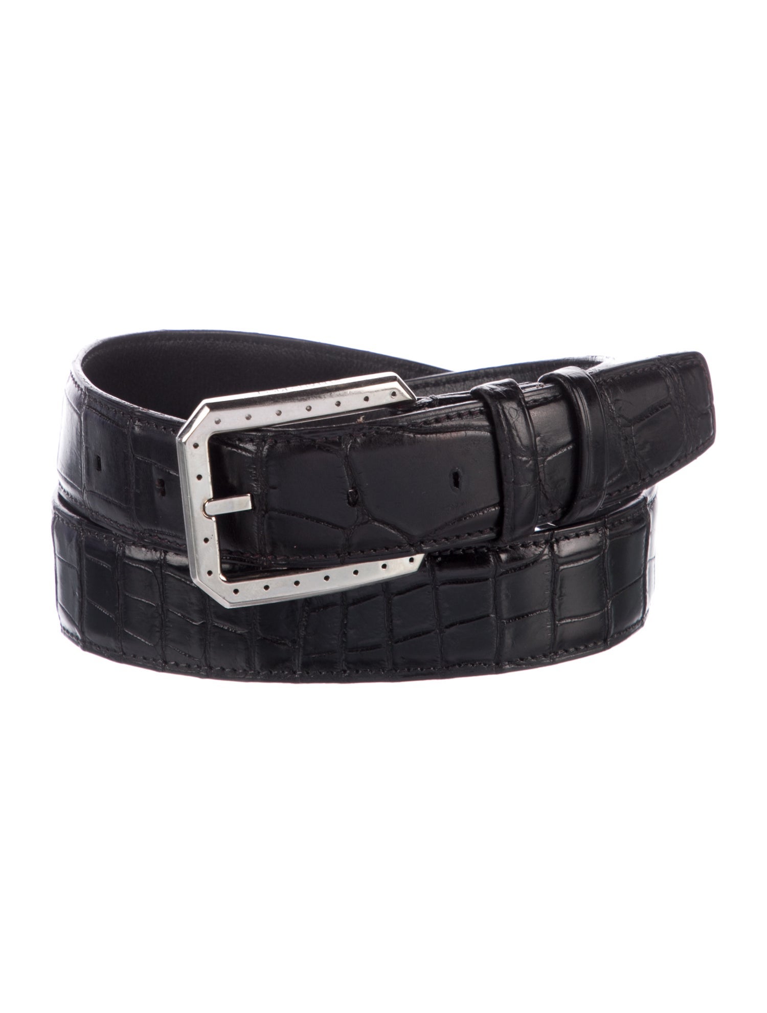 美品 Stefano Ricci ブラッシュドアリゲーターレザーブラックベルト Stefano Ricci Belts | The RealReal