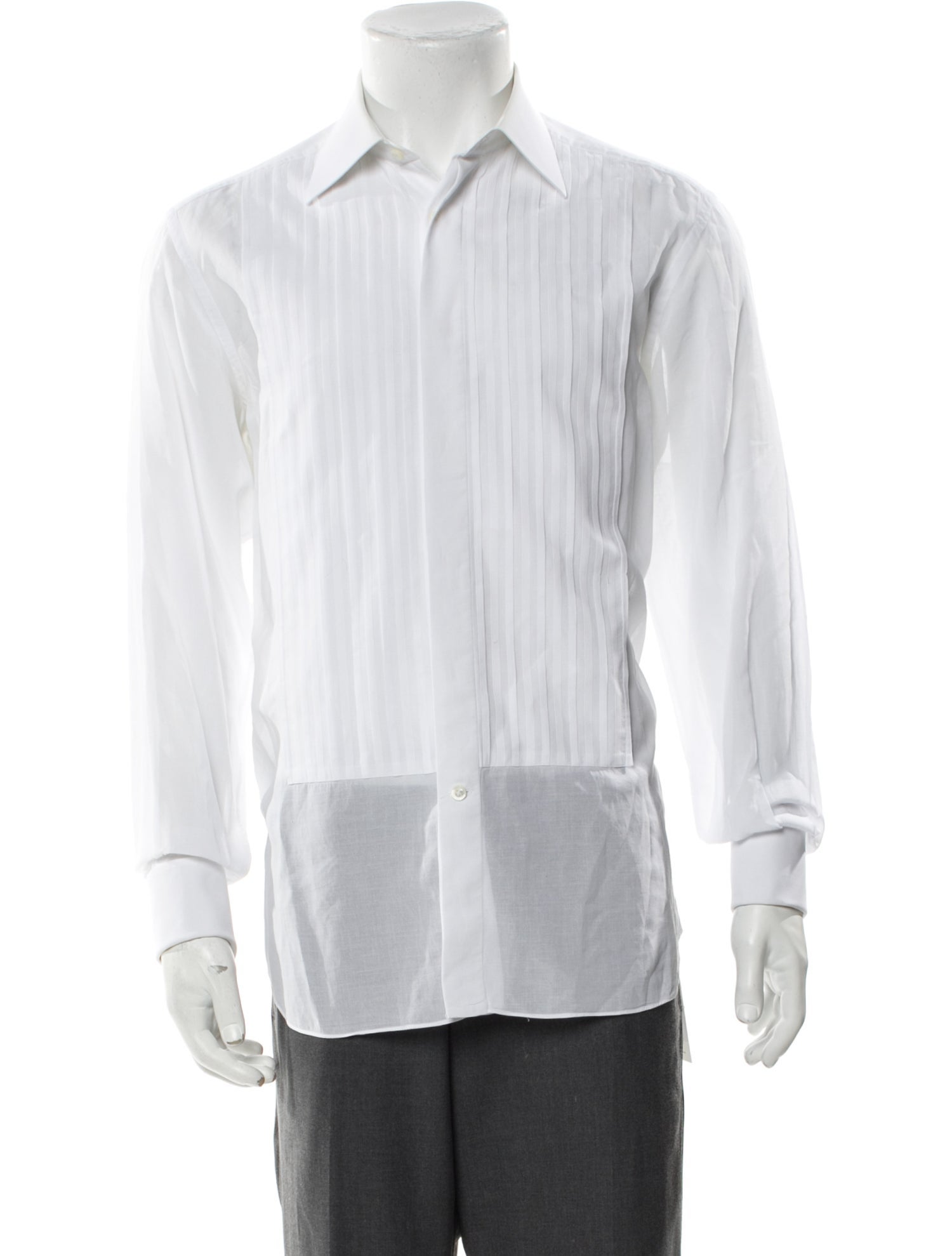 Stefano Ricci Striped Long Sleeve Tuxedo Shirt