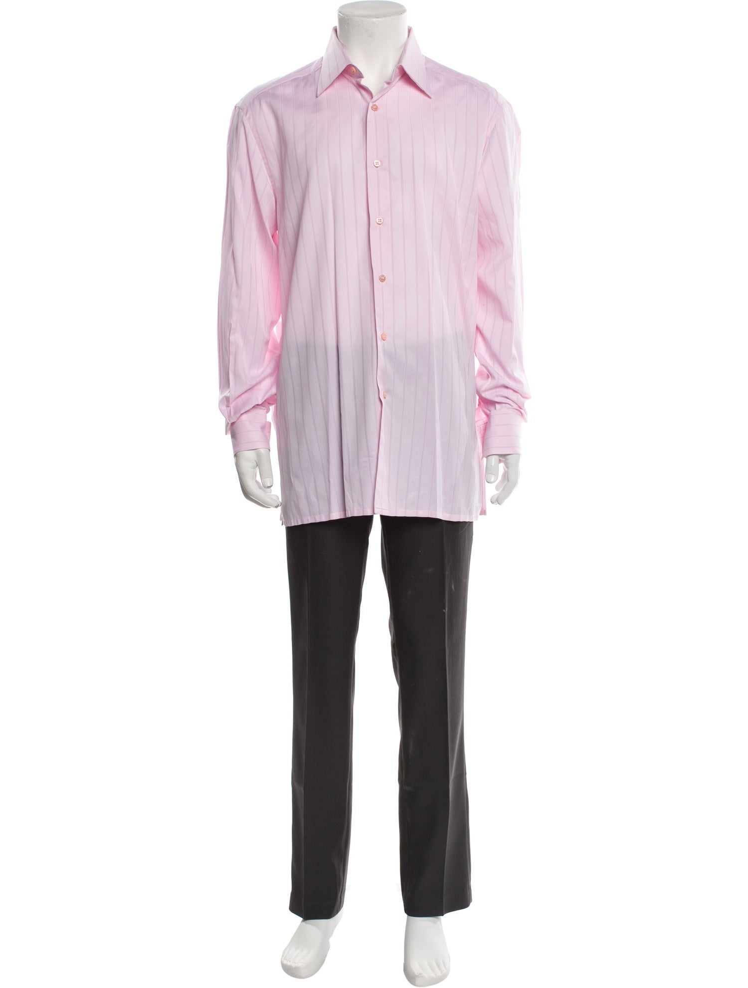 Stefano Ricci Striped Long Sleeve Dress Shirt