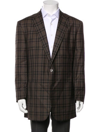 Stefano Ricci Wool Plaid Print Blazer