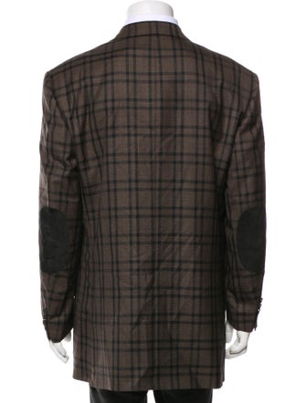 Stefano Ricci Wool Plaid Print Blazer