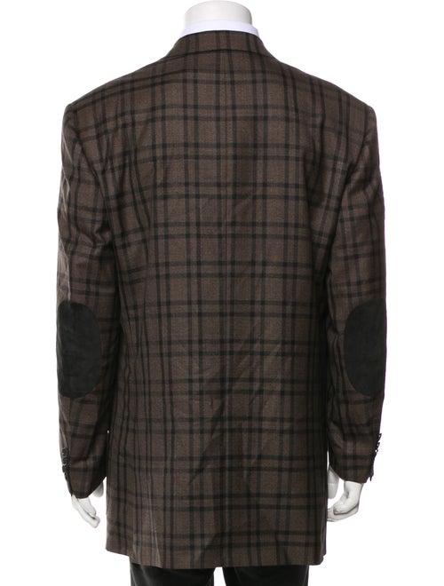 Stefano Ricci Wool Plaid Print Blazer