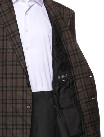 Stefano Ricci Wool Plaid Print Blazer