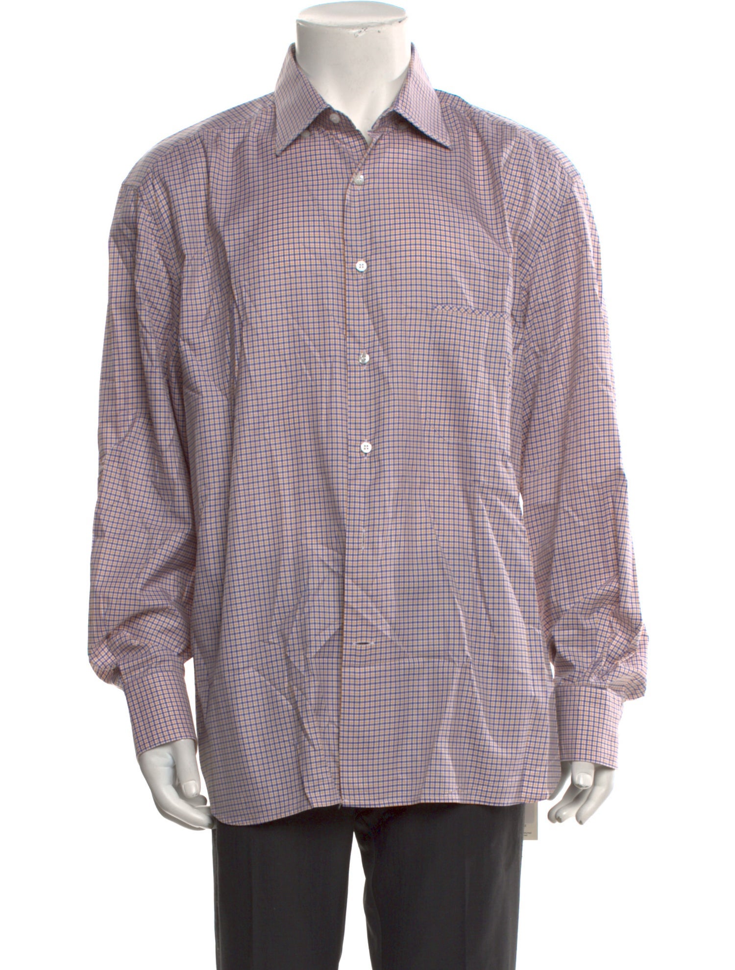Stefano Ricci Plaid Print Long Sleeve Dress Shirt