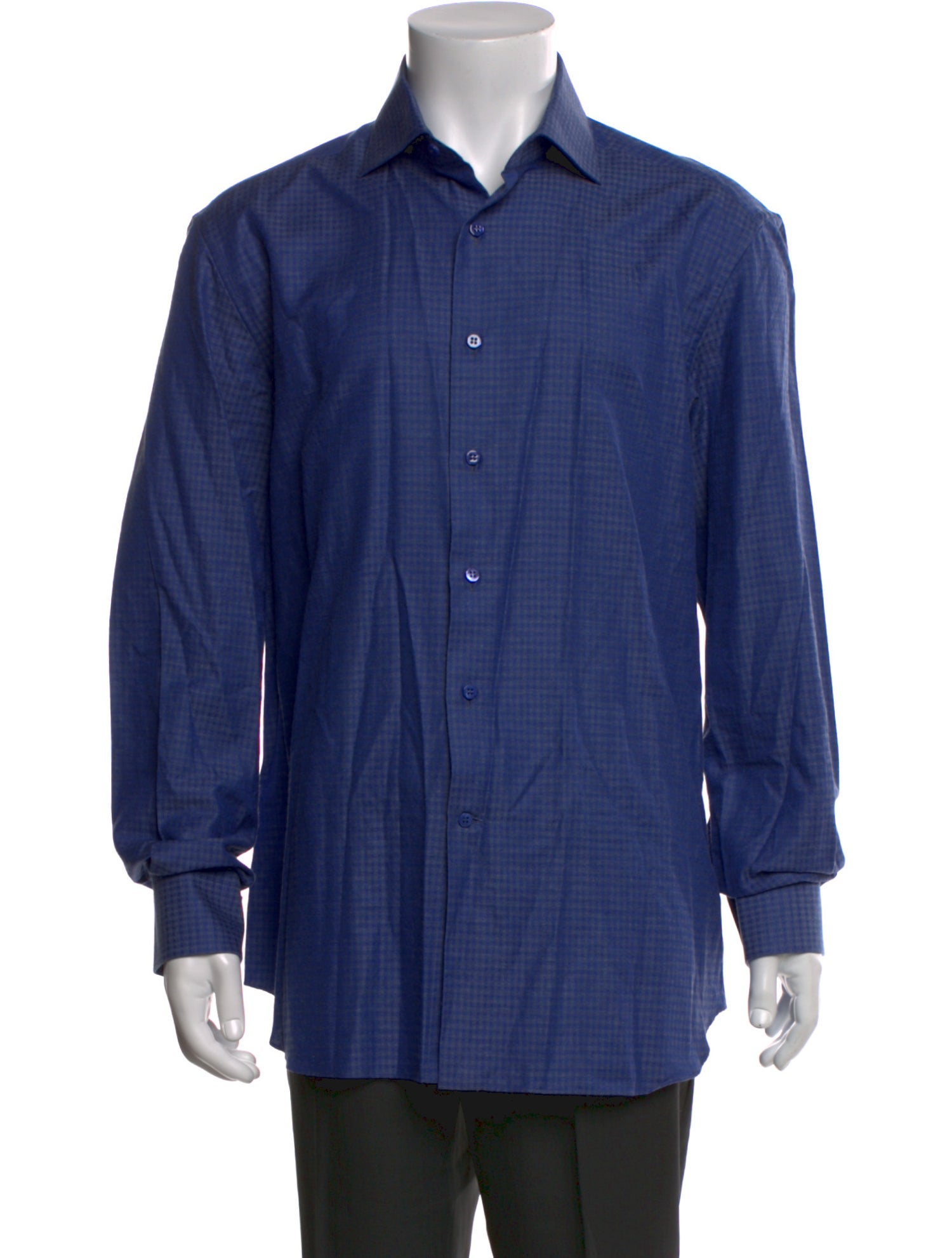 Stefano Ricci Plaid Print Long Sleeve Dress Shirt