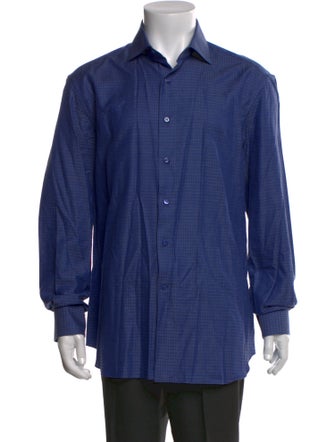 Stefano Ricci Plaid Print Long Sleeve Dress Shirt