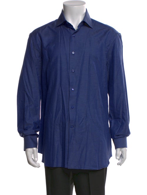 Stefano Ricci Plaid Print Long Sleeve Dress Shirt