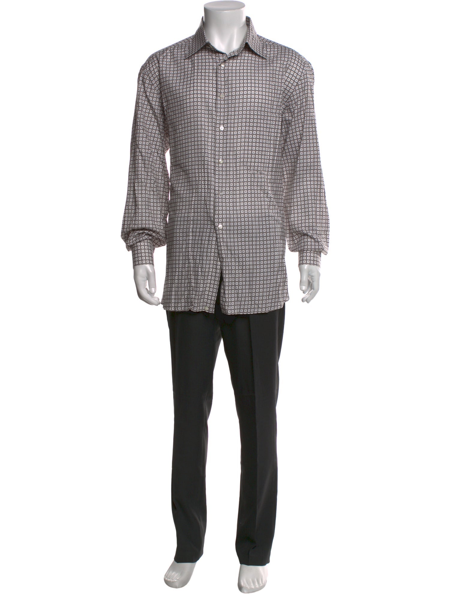 Stefano Ricci Plaid Print Long Sleeve Dress Shirt