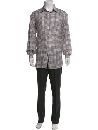 Stefano Ricci Plaid Print Long Sleeve Dress Shirt