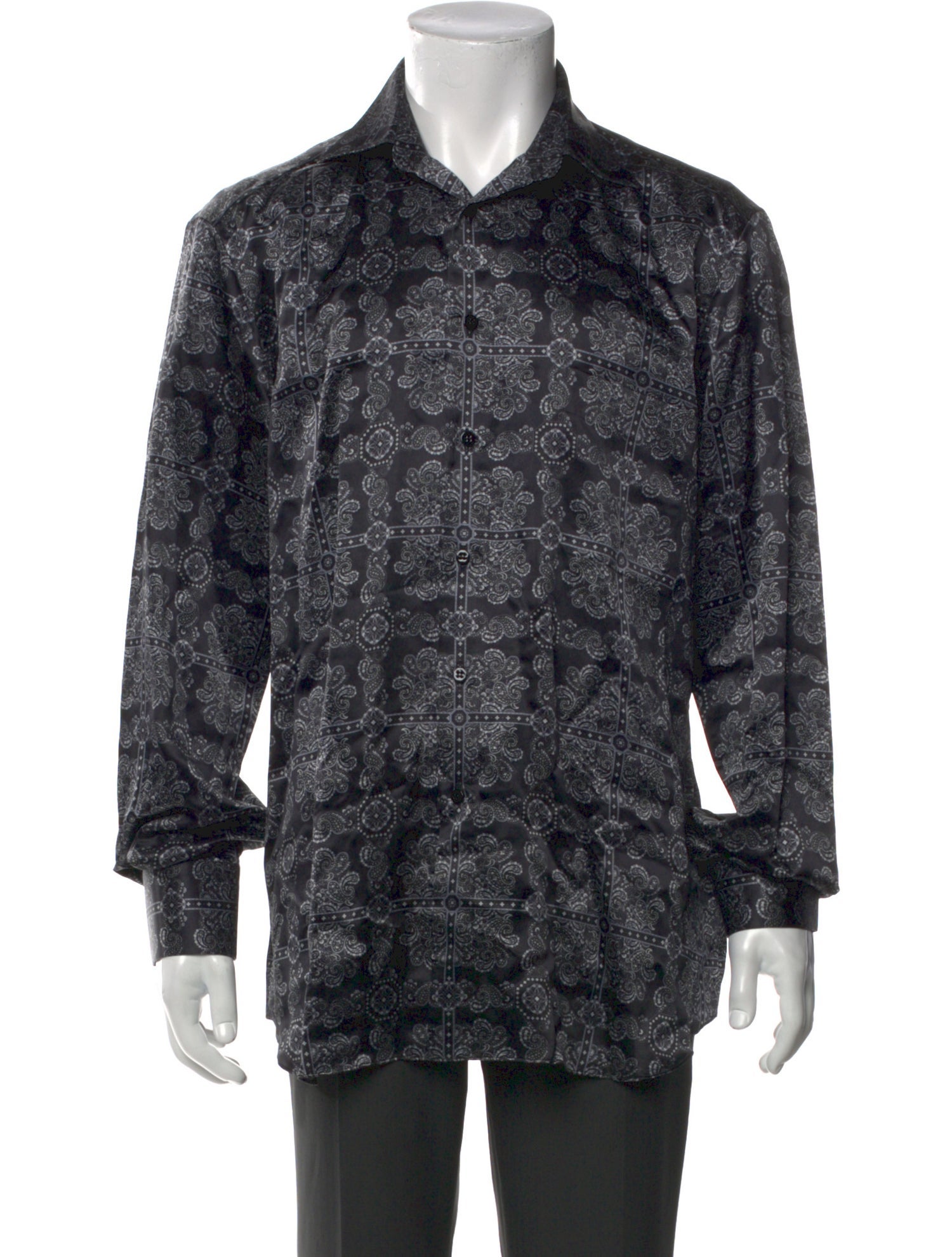 Stefano Ricci Silk Paisley Print Dress Shirt