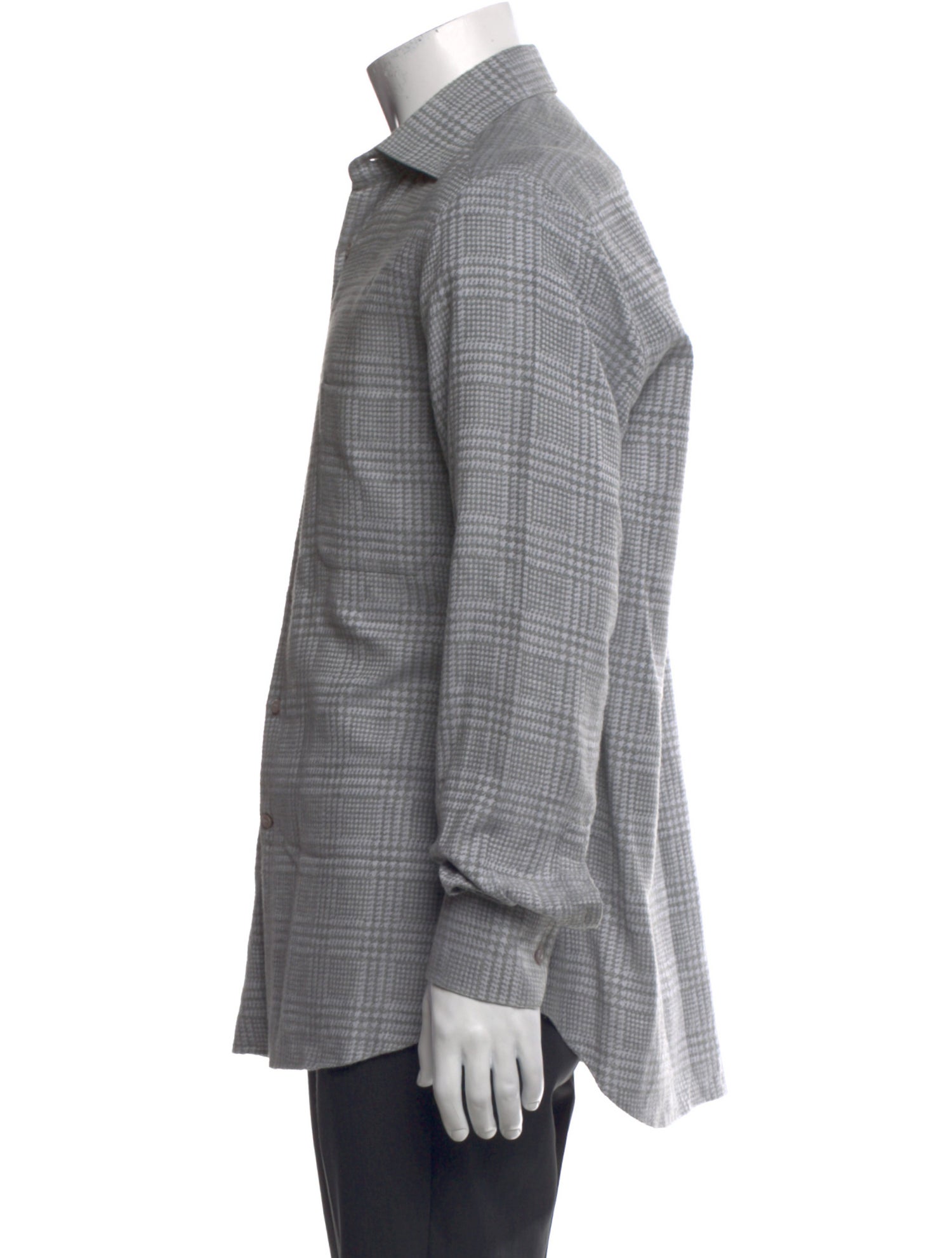Stefano Ricci Plaid Print Long Sleeve Dress Shirt