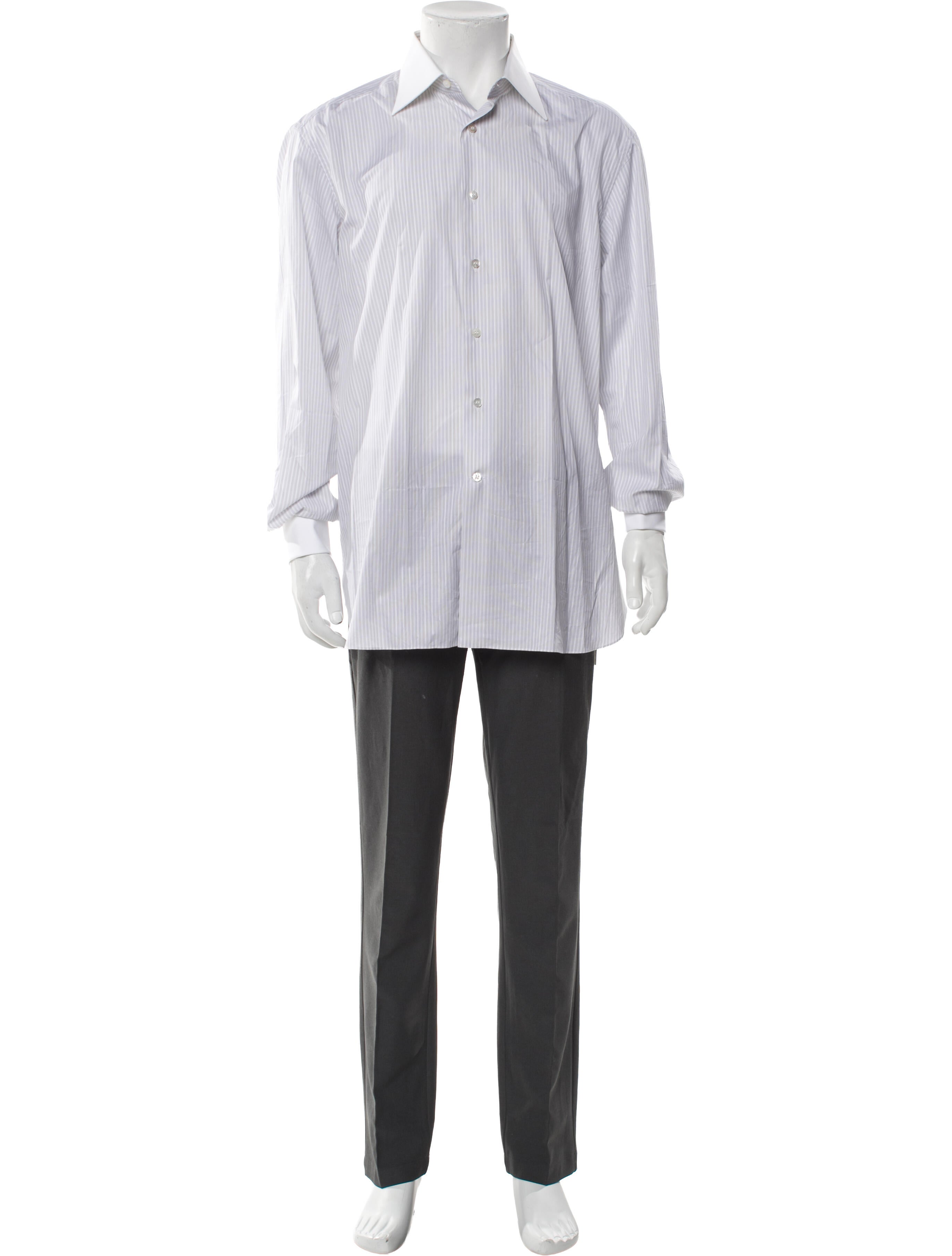 Stefano Ricci Striped Long Sleeve Dress Shirt
