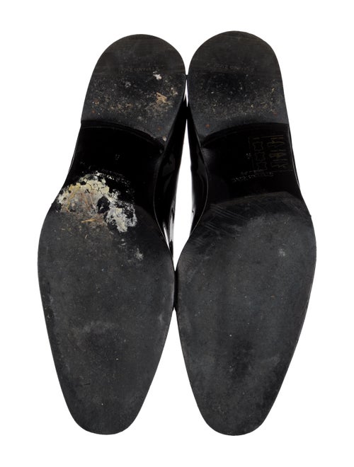 Stefano Ricci Patent Leather Chain-Link Accents Dress Loafers