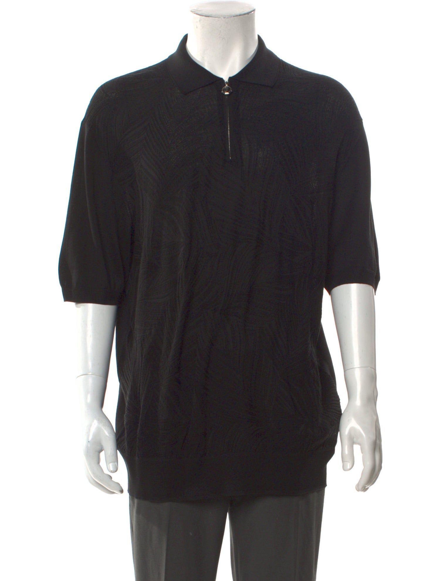 Stefano Ricci Crew Neck Three-Quarter Sleeve Polo Shirt