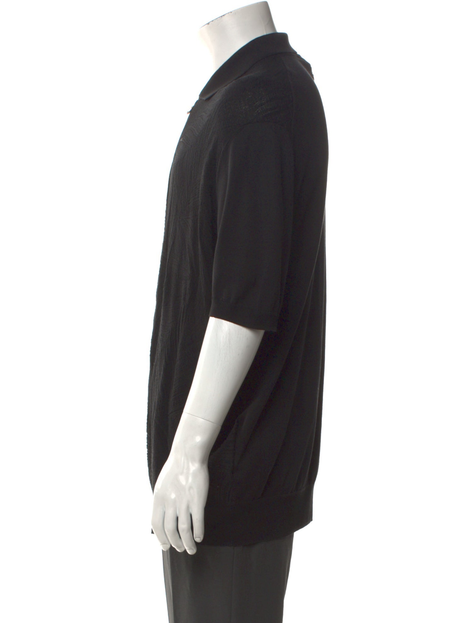 Stefano Ricci Crew Neck Three-Quarter Sleeve Polo Shirt