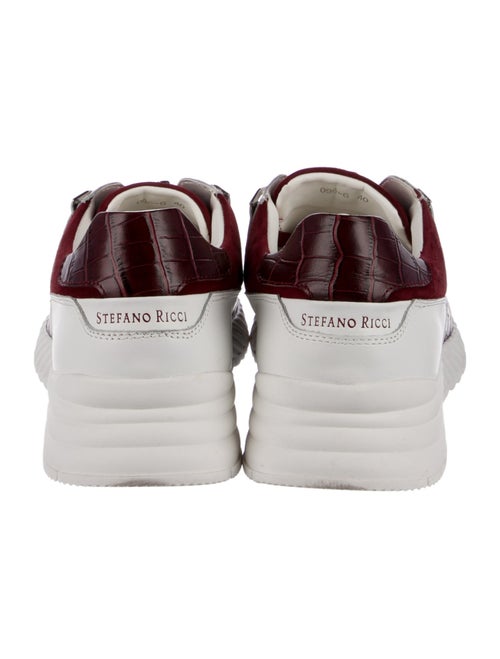 Stefano Ricci Leather Printed Sneakers