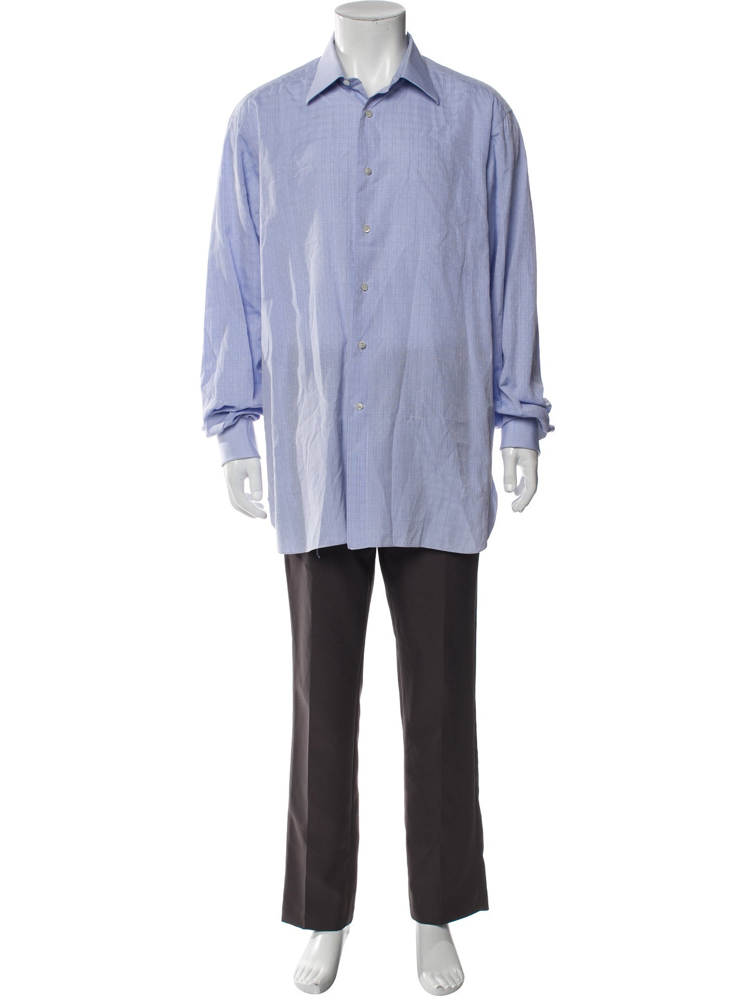 Stefano Ricci Plaid Print Long Sleeve Dress Shirt