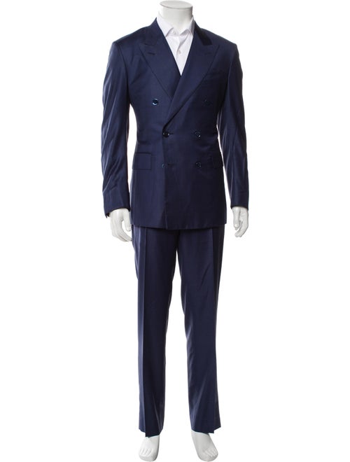 Stefano Ricci Wool Plaid Print Two-Piece Suit