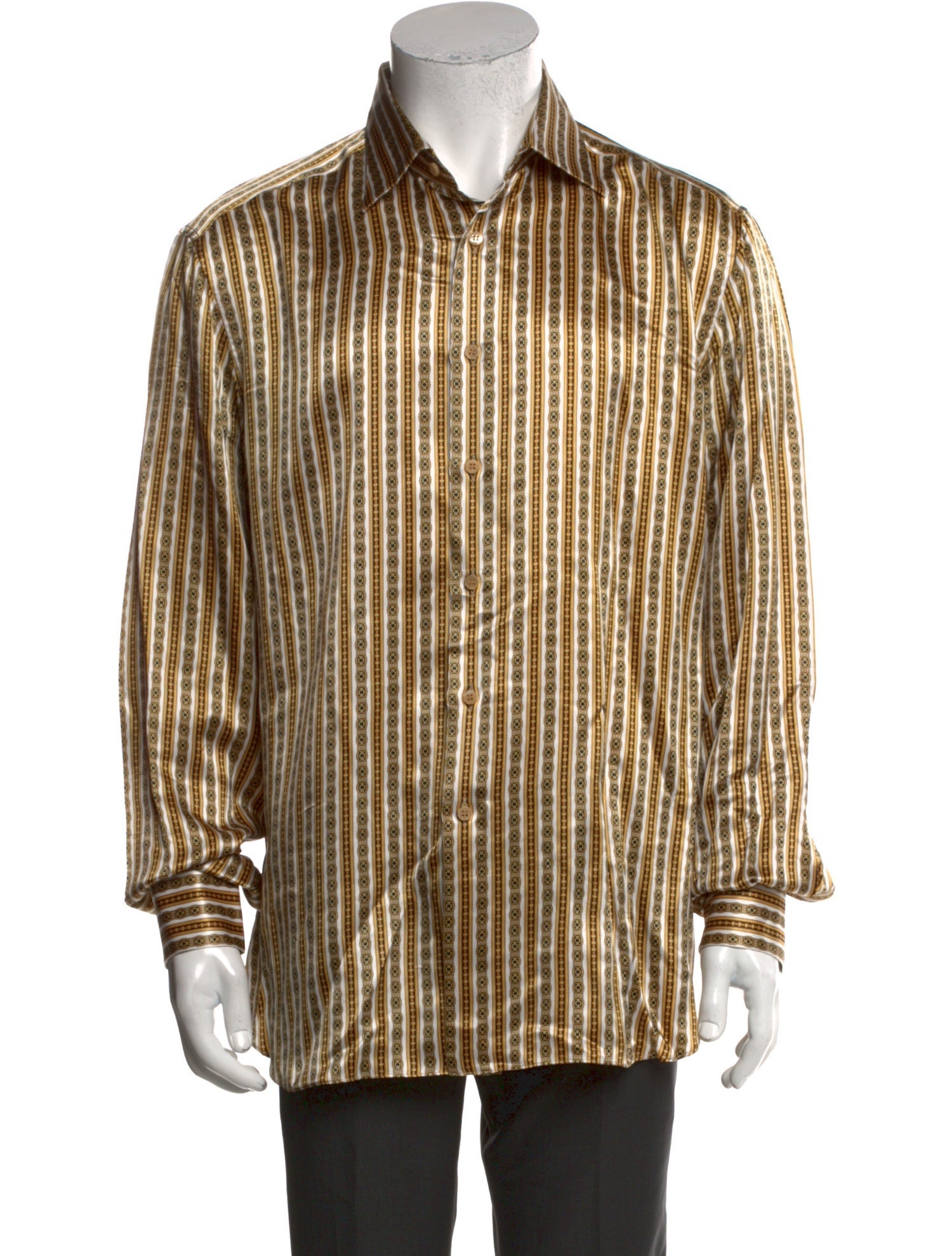 Stefano Ricci Silk Striped Dress Shirt