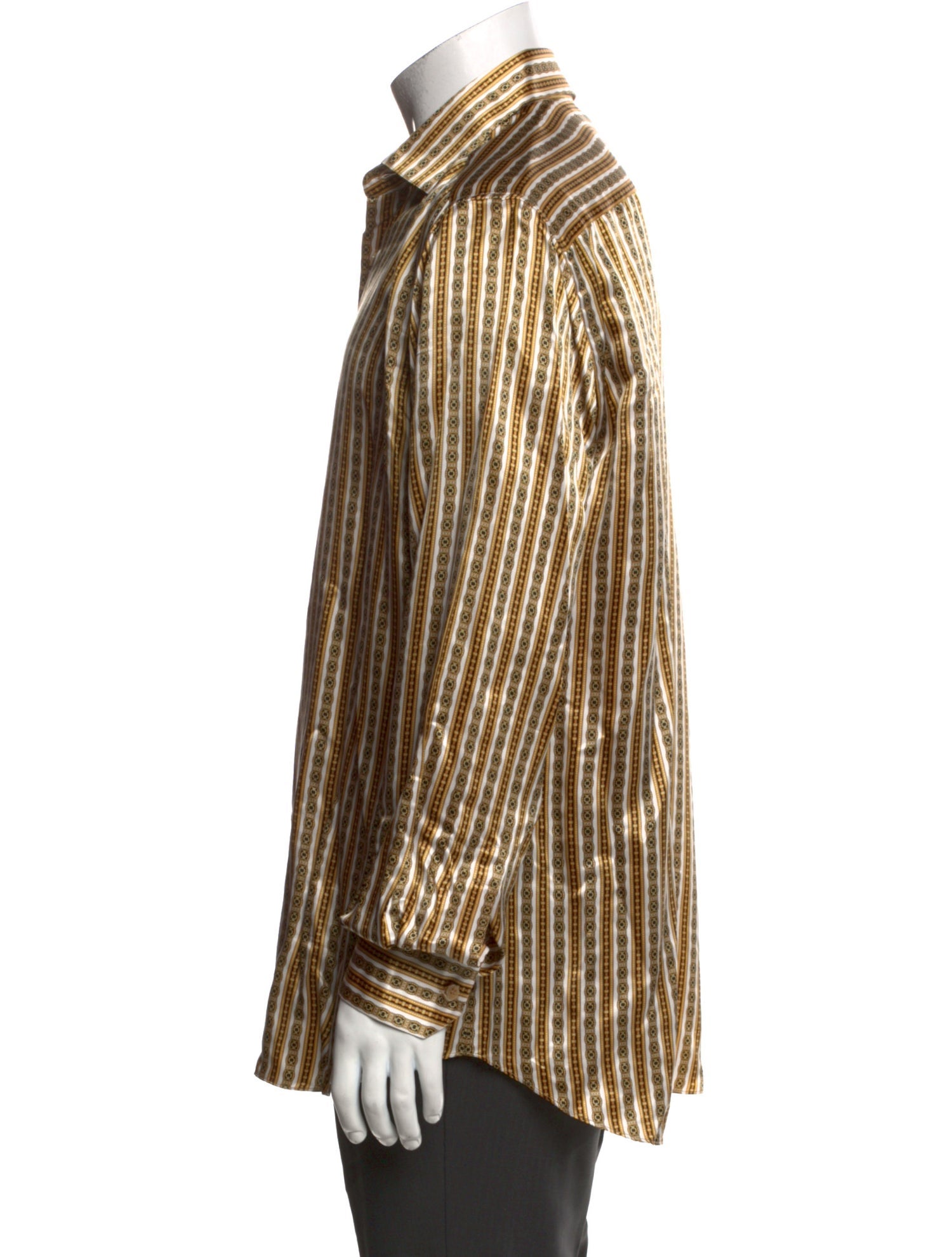 Stefano Ricci Silk Striped Dress Shirt