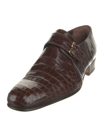 Stefano Ricci Embossed Leather Monk Straps