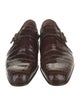 Stefano Ricci Embossed Leather Monk Straps