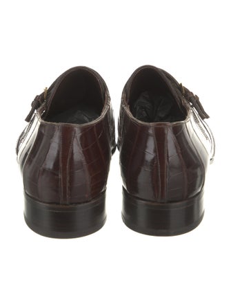 Stefano Ricci Embossed Leather Monk Straps