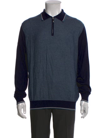 Stefano Ricci Cashmere Colorblock Pattern Polo Sweater