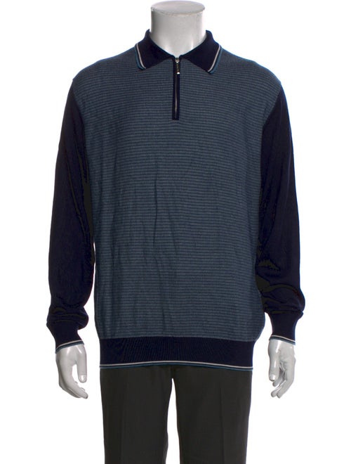 Stefano Ricci Cashmere Colorblock Pattern Polo Sweater