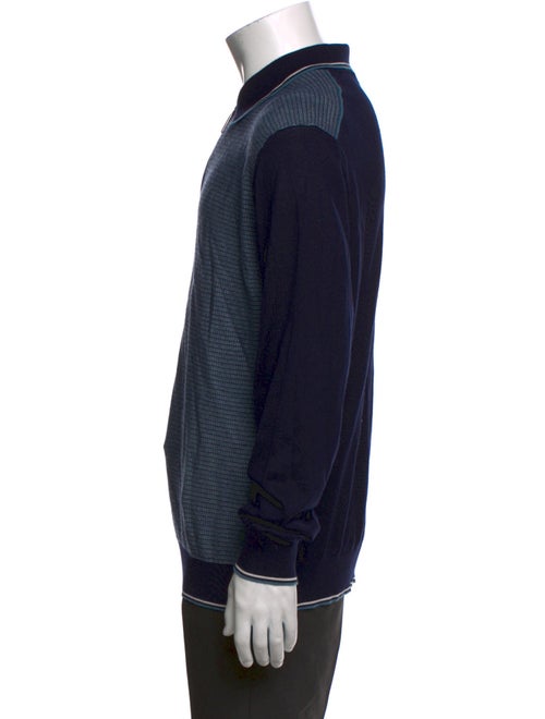 Stefano Ricci Cashmere Colorblock Pattern Polo Sweater