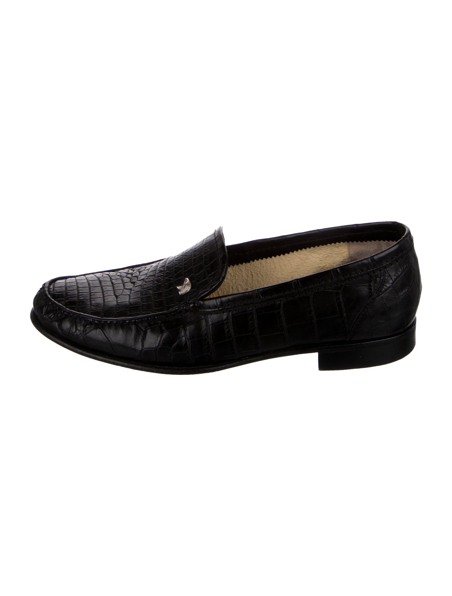 Stefano Ricci Embossed Leather Dress Loafers