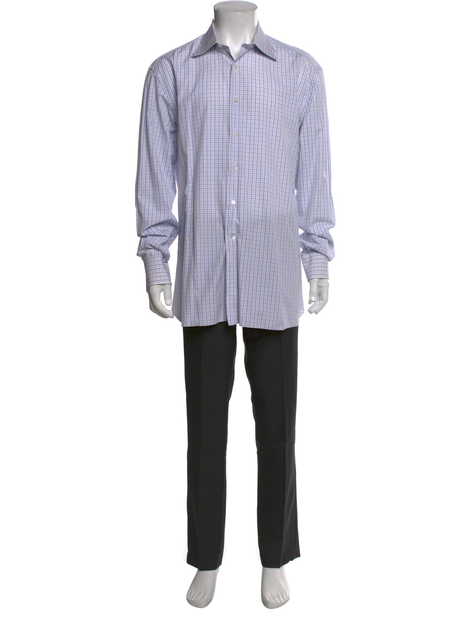 Stefano Ricci Plaid Print Long Sleeve Dress Shirt