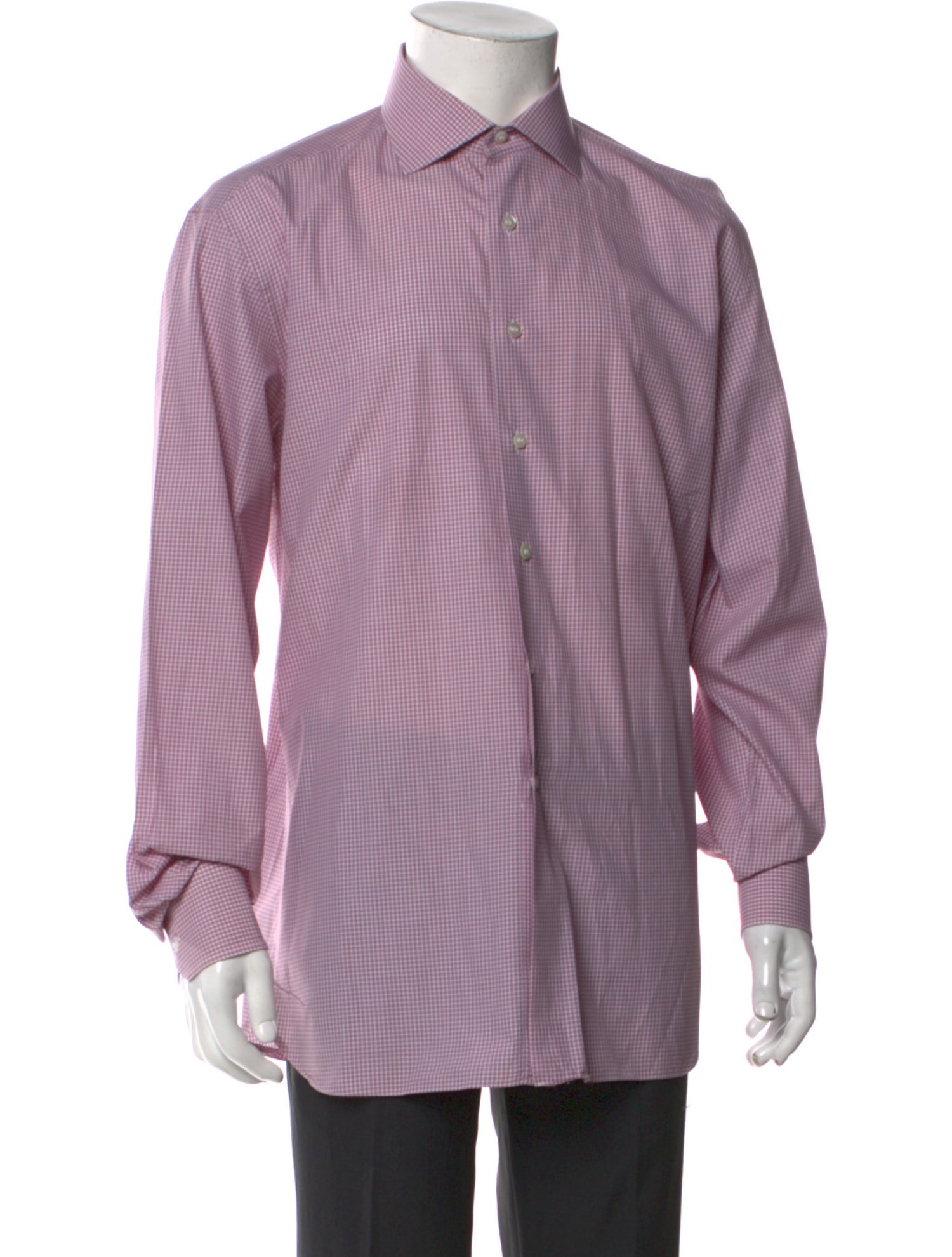 Stefano Ricci Plaid Print Long Sleeve Dress Shirt