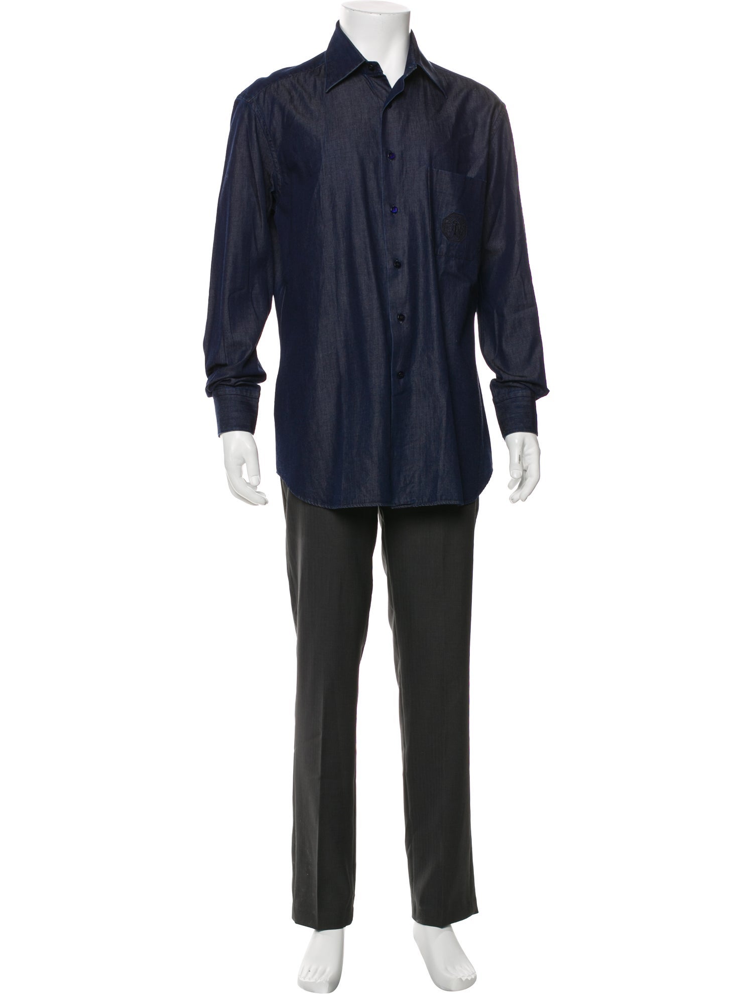 Stefano Ricci Long Sleeve Denim Shirt