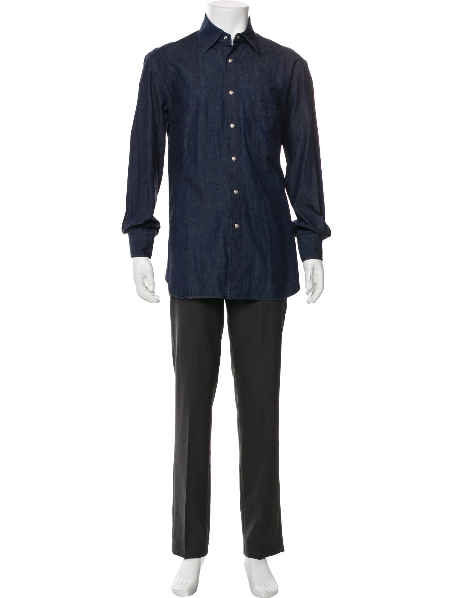 Stefano Ricci Long Sleeve Denim Shirt