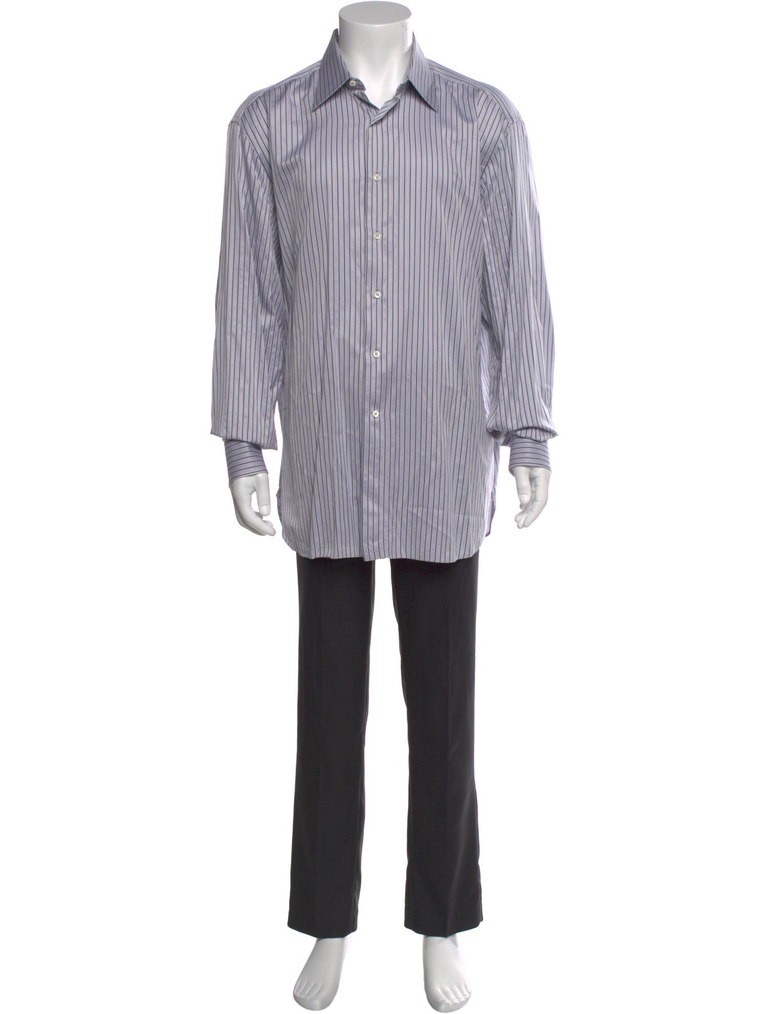 Stefano Ricci Striped Long Sleeve Dress Shirt