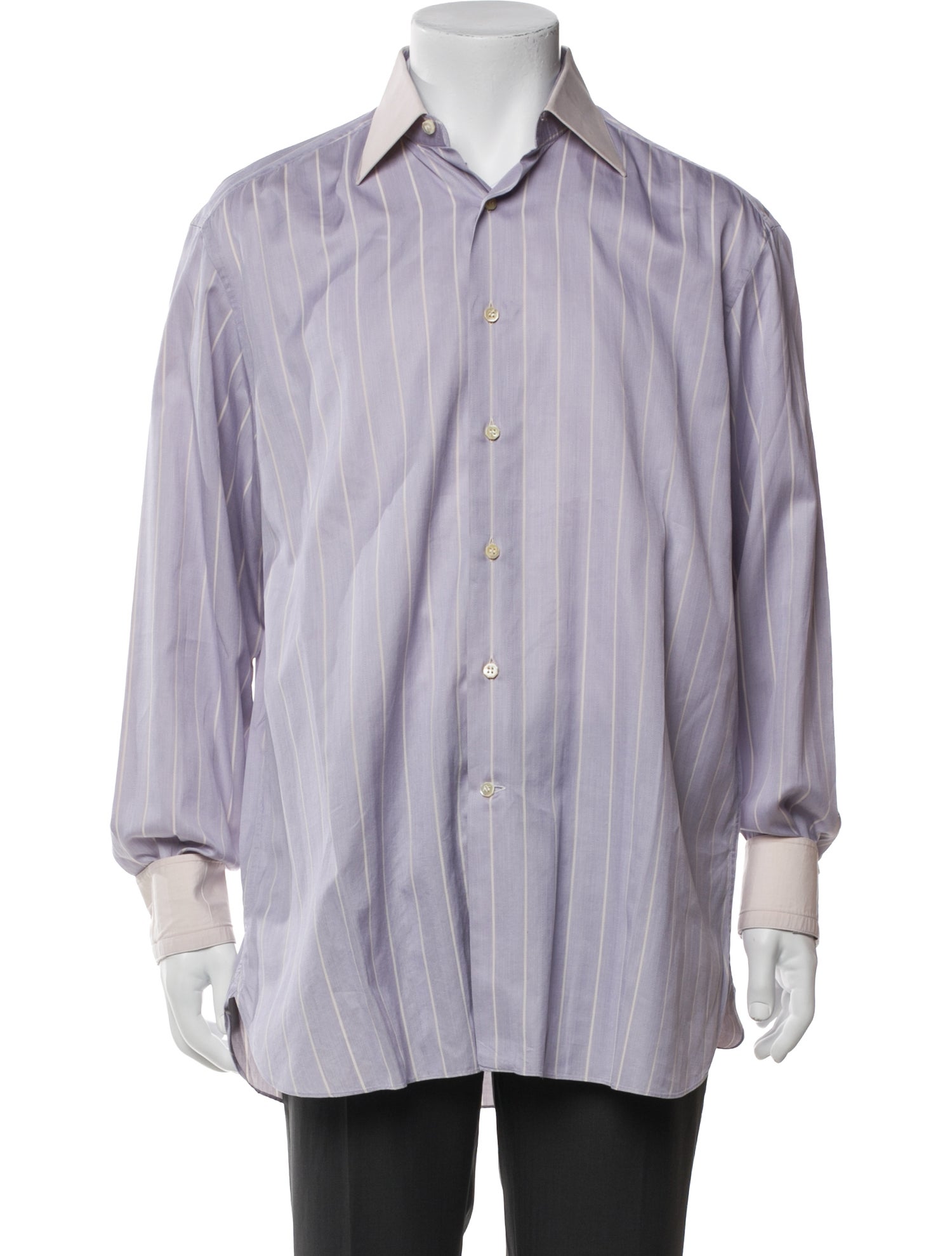 Stefano Ricci Striped Long Sleeve Dress Shirt