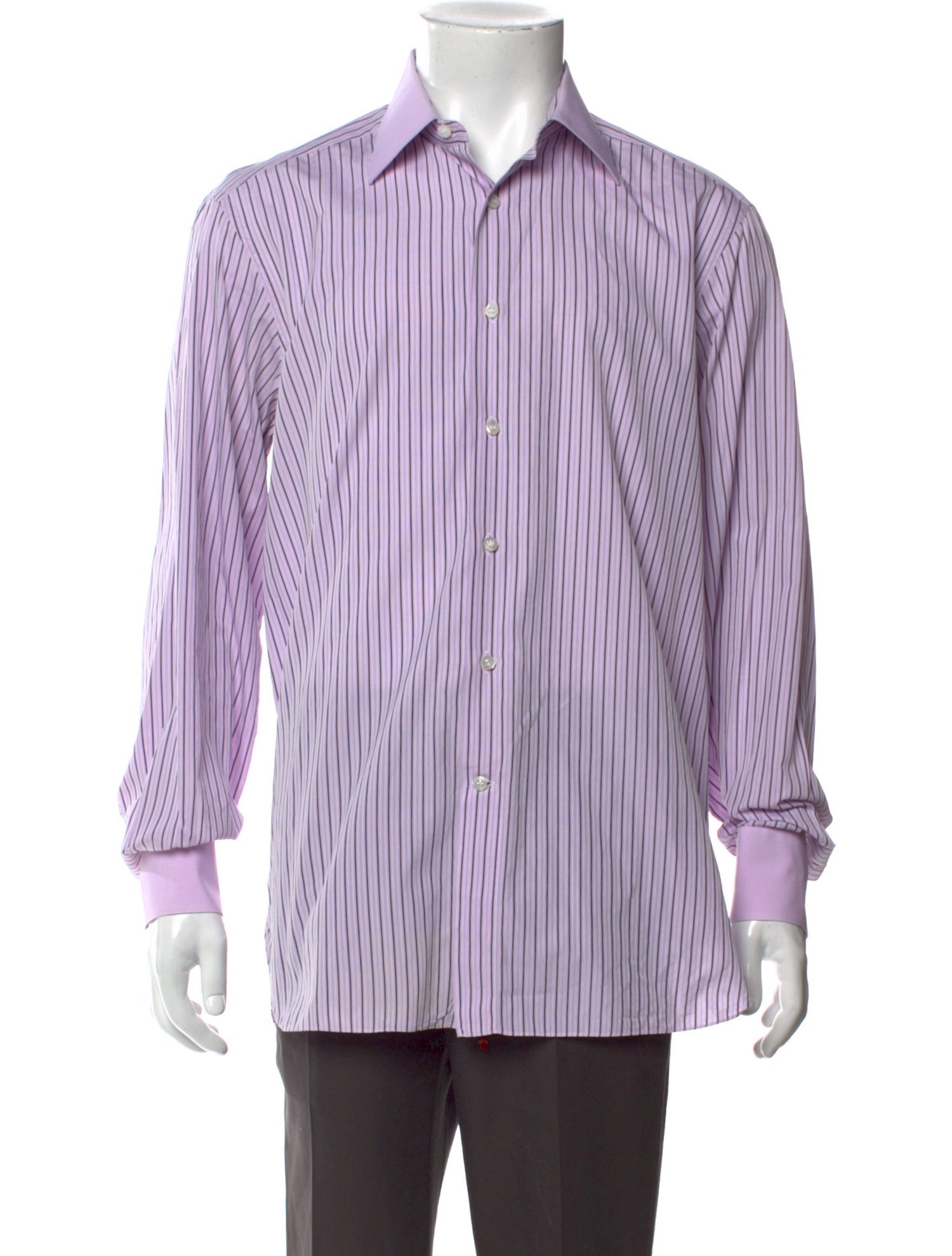 Stefano Ricci Striped Long Sleeve Dress Shirt