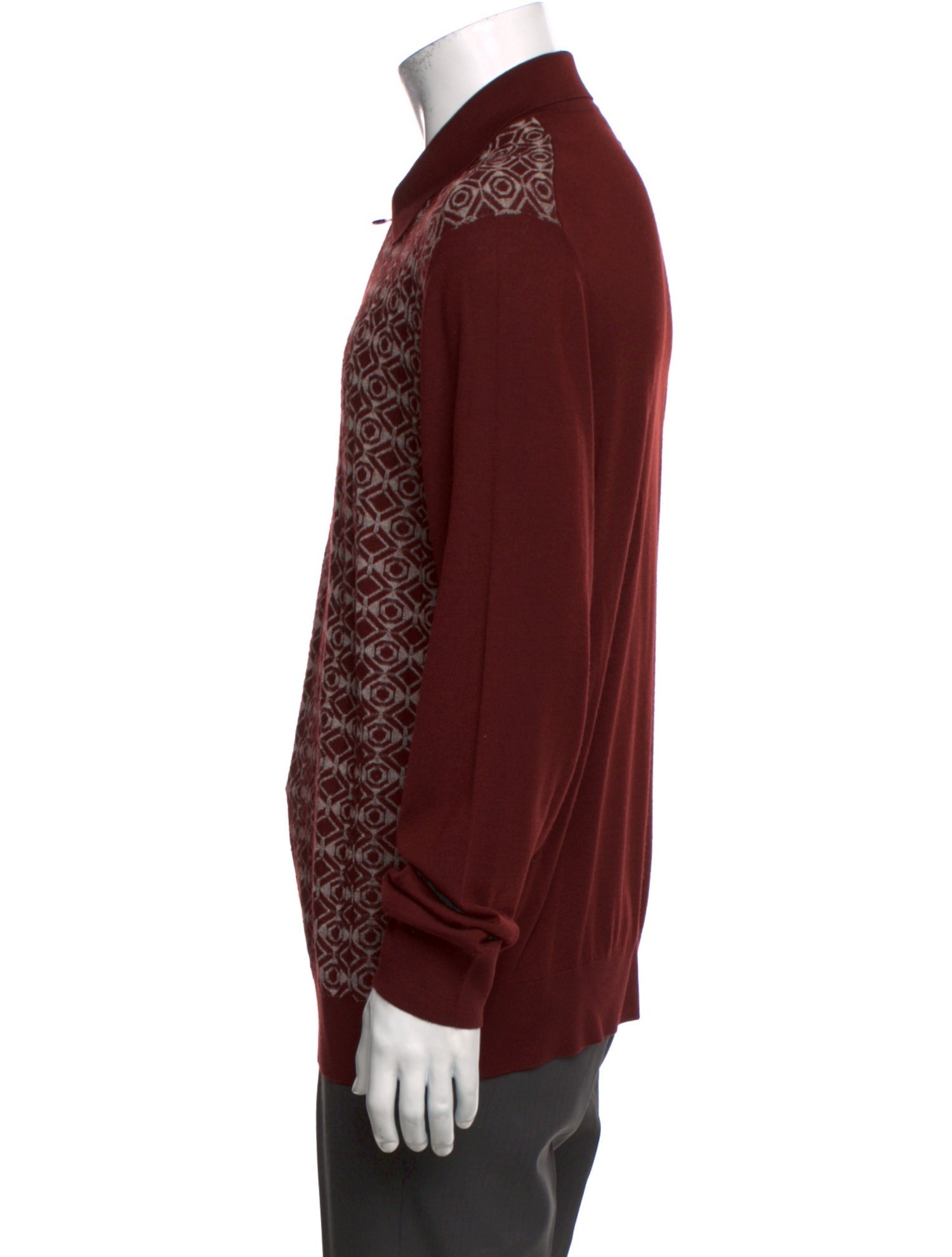 Stefano Ricci Wool Printed Polo Sweater