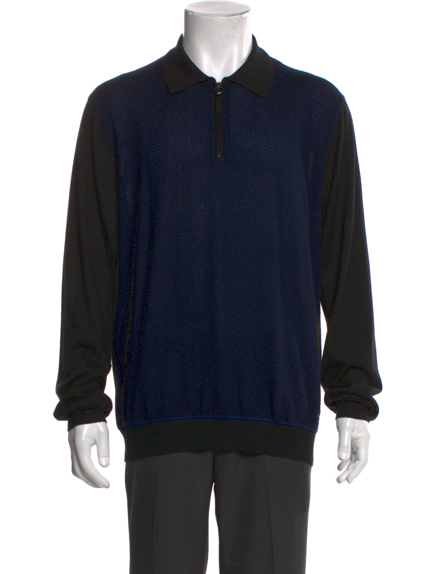 Stefano Ricci Cashmere Colorblock Pattern Polo Sweater