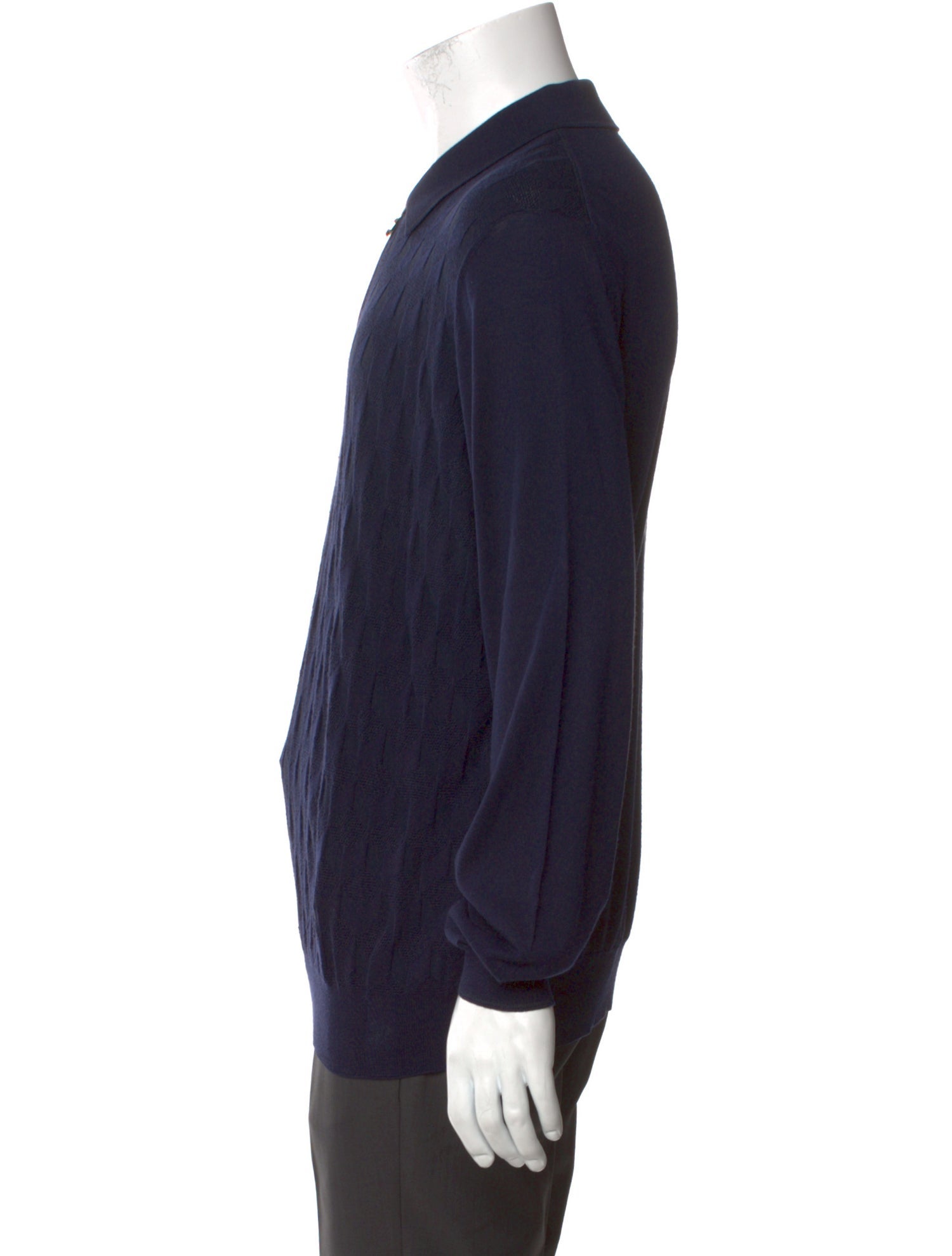 Stefano Ricci Wool Mock Neck Polo Sweater