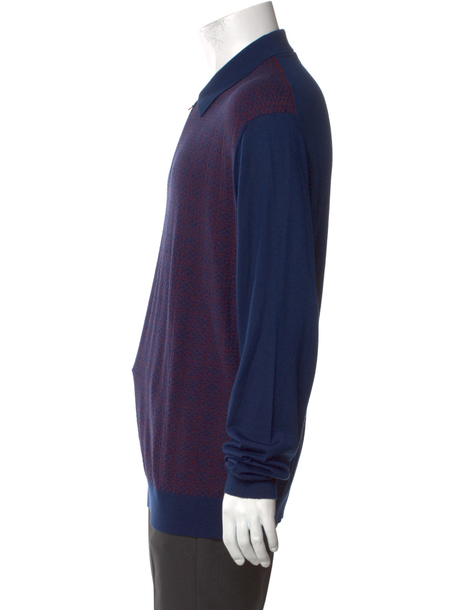 Stefano Ricci Wool Mock Neck Polo Sweater