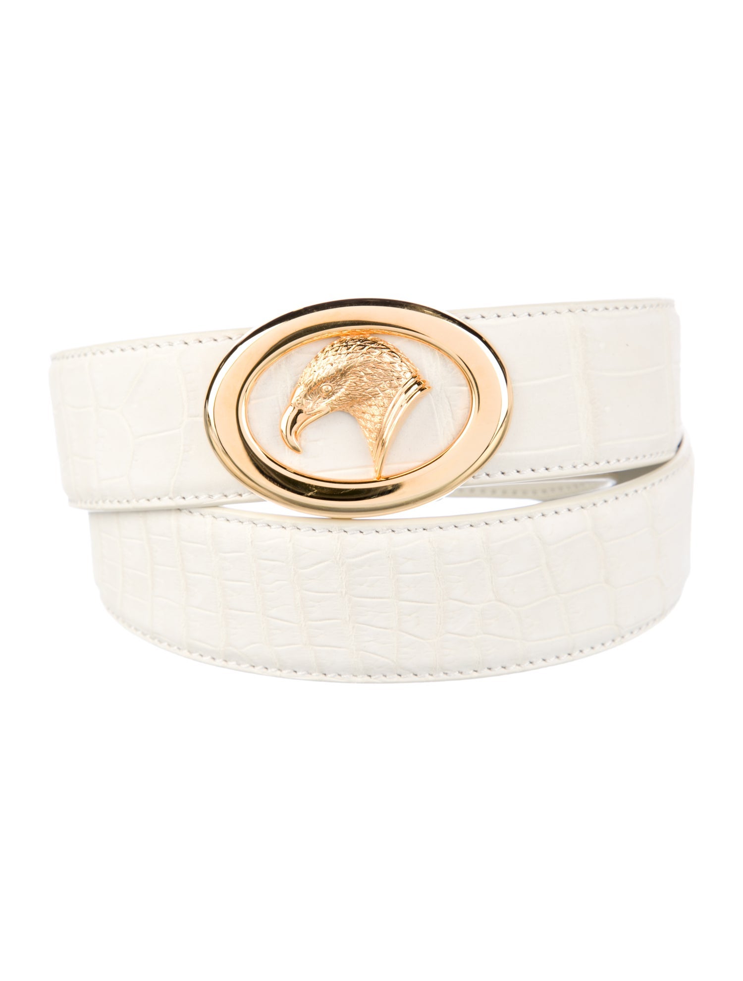 Stefano Ricci Crocodile Cutout Accent Belt